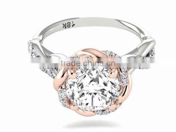 Trendy fashion beautiful shining sterling silver jewelry cz diamond s925 rings for women