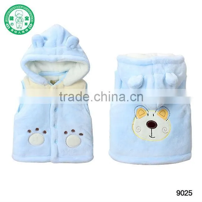 #9025** autumn/winter hot sale baby kids winter warm vest with hood, Baby/children/kid waistcoat, Baby's Heating Vest