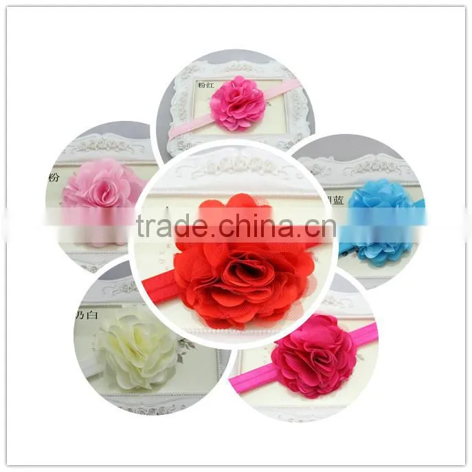 European and American children's hairband wholesale baby satin ribbon hair accessary head flower headband factory direct supply