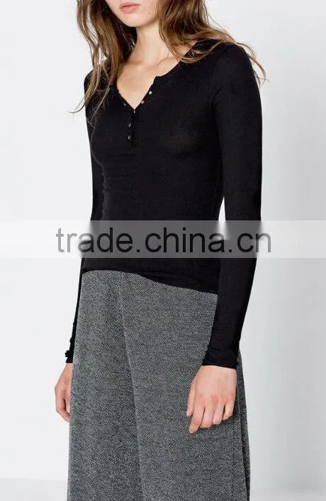 Runwaylover EY2329B Hot Sale 2017 Ladies Fashion Knitted Slim T-Shirts