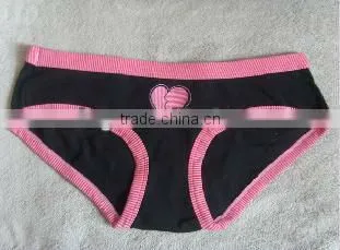 Skinny briefs for girls black ground with pink elastic