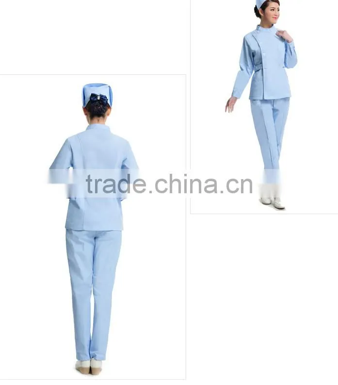Custom long sleeve medical uniform nurse hospital uniform