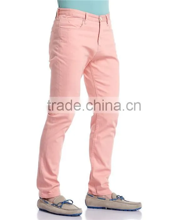 Cheap price pink color latest pants style long man trousers