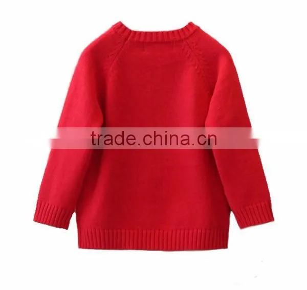 Popular Deer Deisgn Red Christmas Sweater Custom Knitting Patterns Christmas Pullover