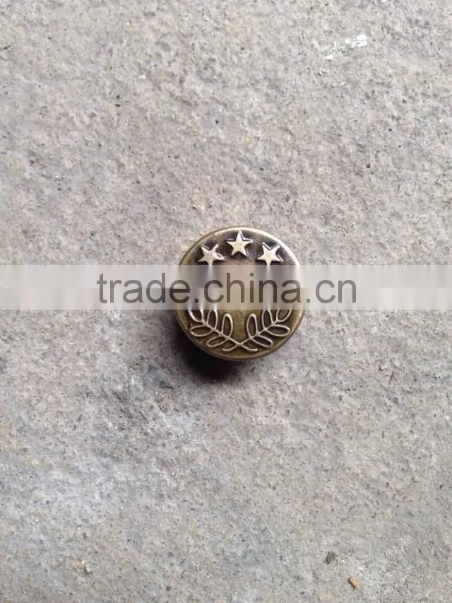 Metal Zamak jean button made in china