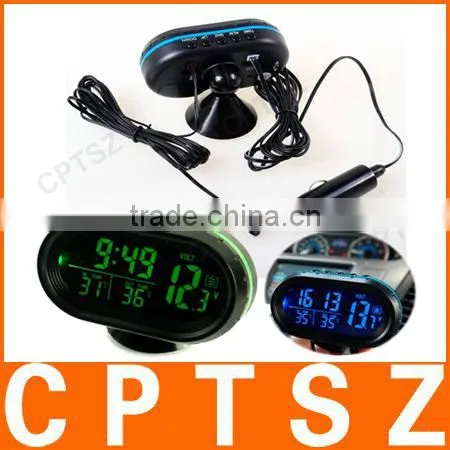 Indoor and Outdoor Temperature Car Digital LCD monitor Thermometer Clock