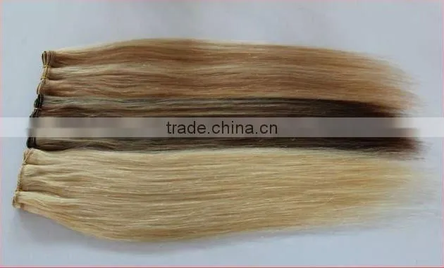 Top quality popular blond Remy Hair weft/ hair weave/hair weaving