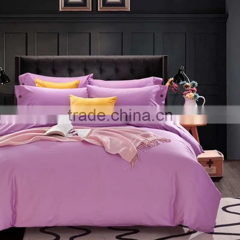 Pure color bed sheets 100% cotton sheets bed bedding set