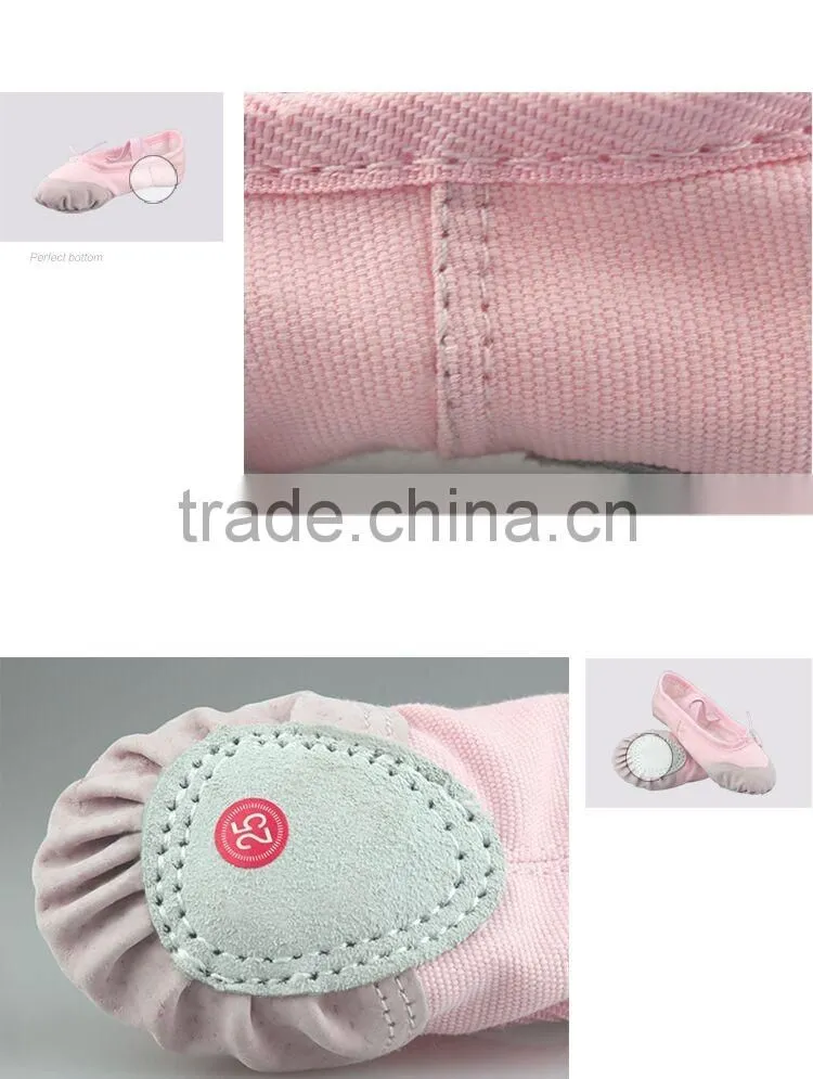 Wholesale High Quality Girls Ladies Women Suede Sole Dance Shoes Canvas Cotton Ballet Flat Black White Red Pink Beige