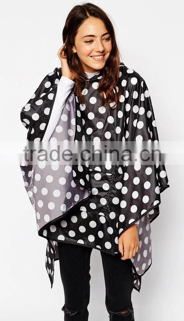 All over Polka Dot Ladies Hooded Poncho