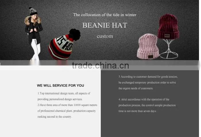 High quality custom knitted beanie with a woven label