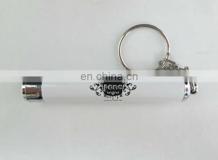80*13mm mini flash metal projector keychain led keychain torch with projector