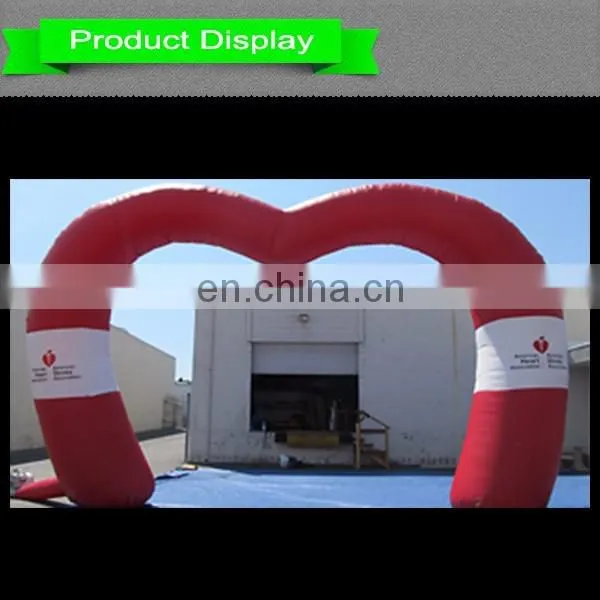 Heart shaped inflatable archway for advertising/commercial inflatable arch for promotiion
