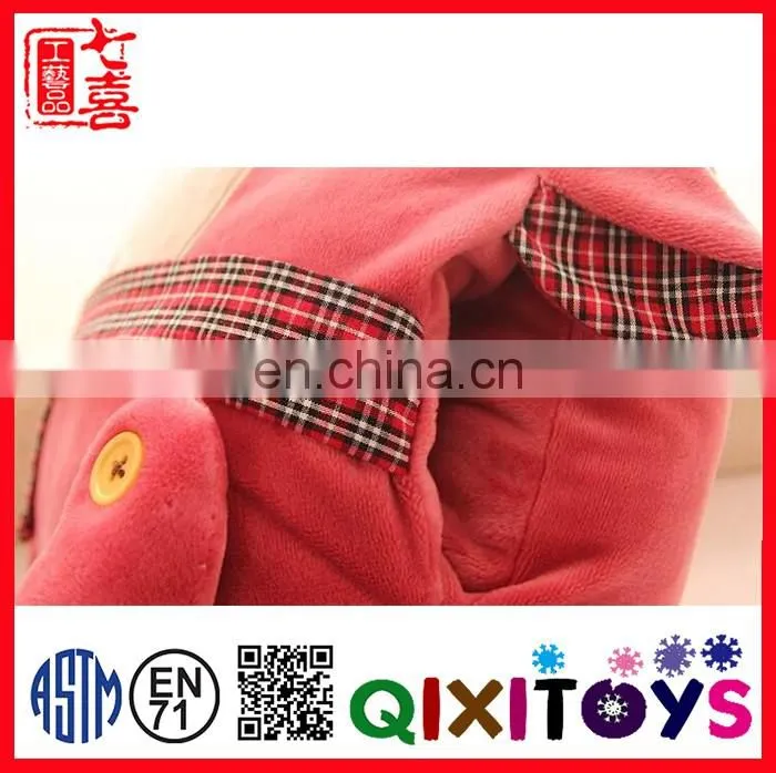 Cute red smile pig hand warmer pillow and cushion