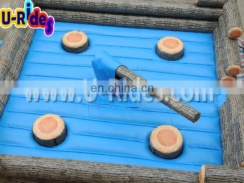 Inflatable wipeout interactive bounce house game