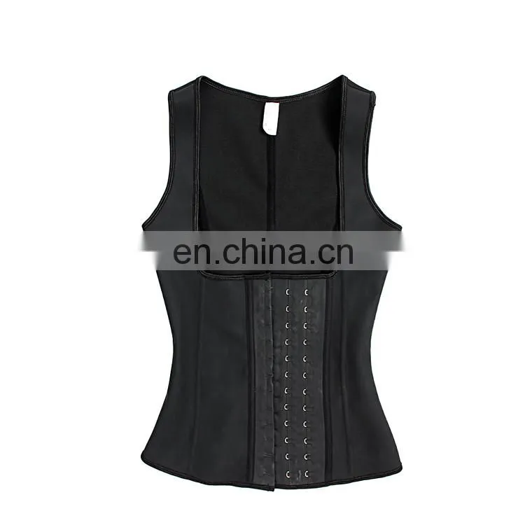 Latex Rubber Black 9 Steel Boned Figure Shaping Women Buckle Corset Women