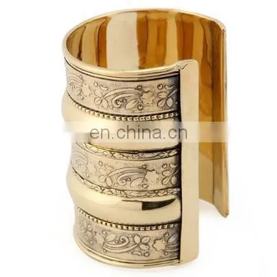 Silver Plated Brass Wide Hand Cuff