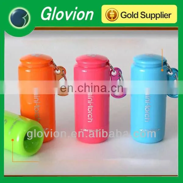 Creative item! USB rechargeable led torch light colorful portable led torch light with keychain