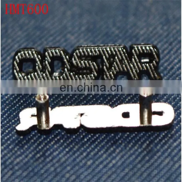 fashion black color custom denim metal badges