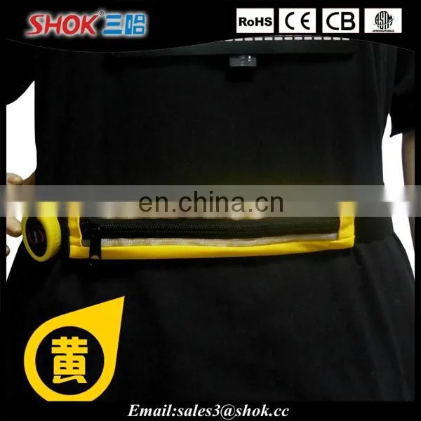 LED Running Belt Elastic Waist Belt With Zipper Pocket Using For Jogging at Night