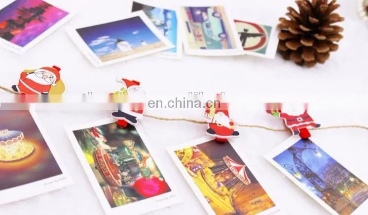 Card Photo Chrismas Clothespin Pegs Mini Wooden Clip