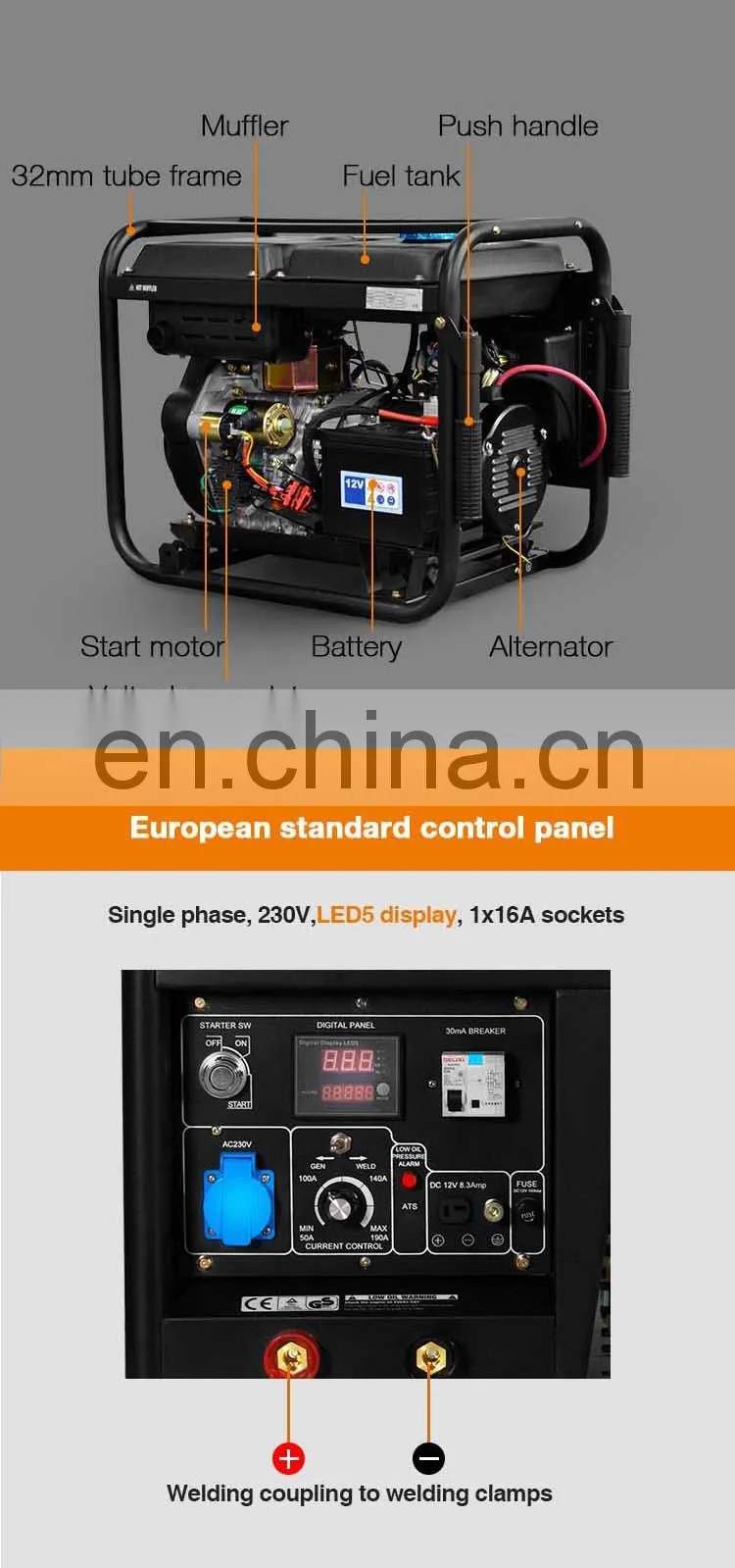 3 kW welder ITC-POWER diesel welding generator set supplier of power