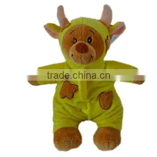 cute plush stuffed bear toys in animal shape clothes