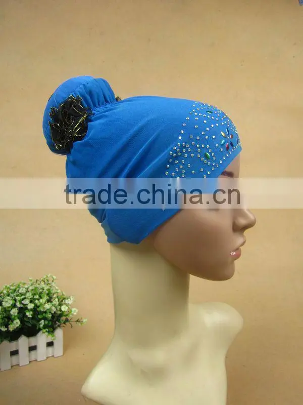 A523 fashion flower islamic hijab cap,muslim hejab hat