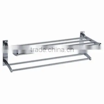 High quality 304 Stainless Steel Bathroom Double Layer Corner Towel Rack