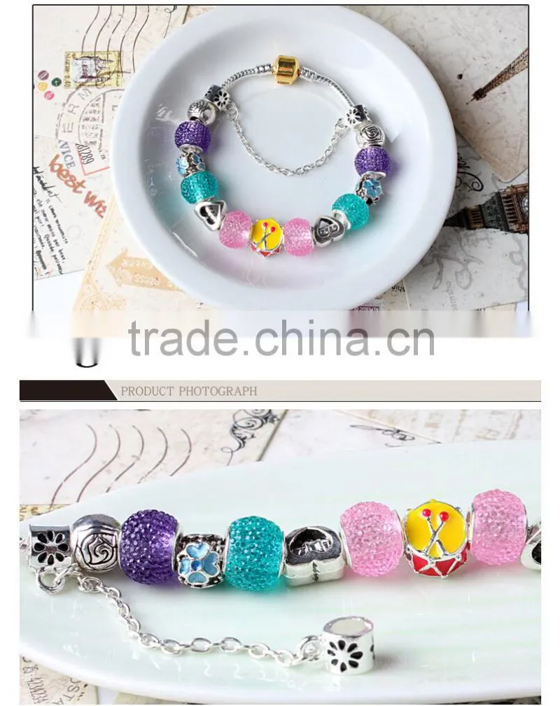 TG10 European Beaded bracelet with charm for summer jewelry