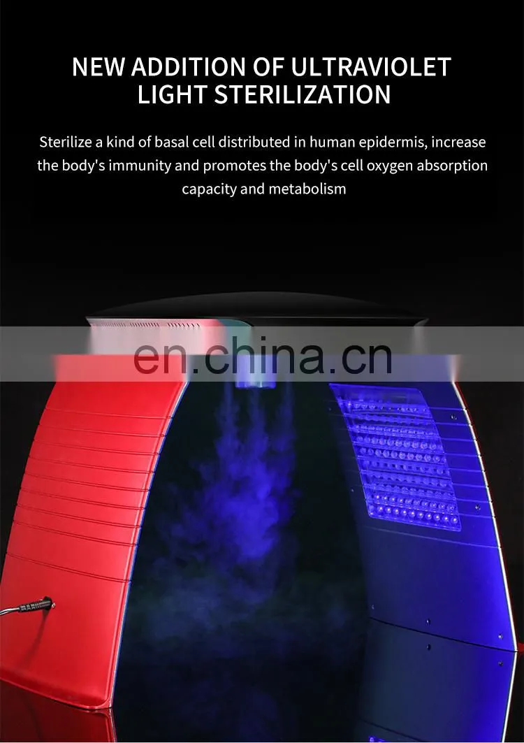 LED Light 7 Color Facial SPA Nano Photon Skin Rejuvenation Device PDT Therapy Hot Cold Spray Skin Care Beauty Instrument