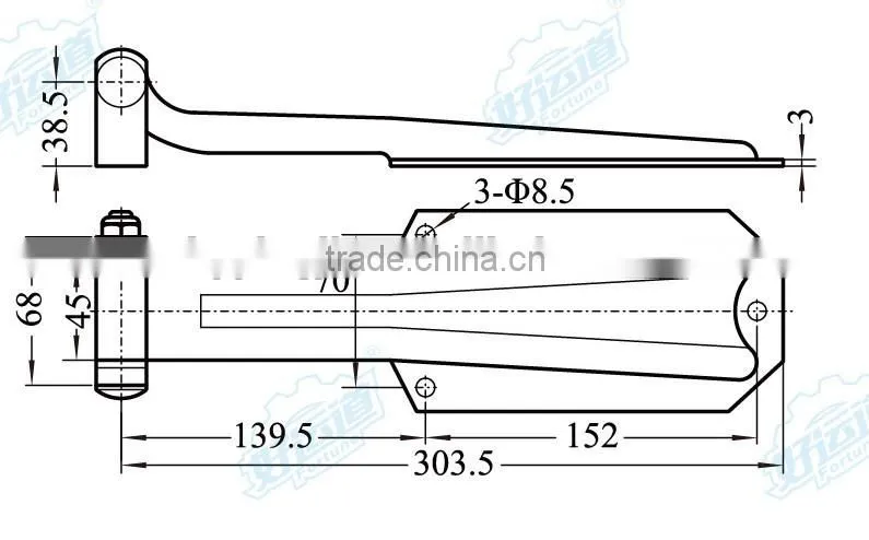 01178 Van trailer truck zinc plated steel door hinge