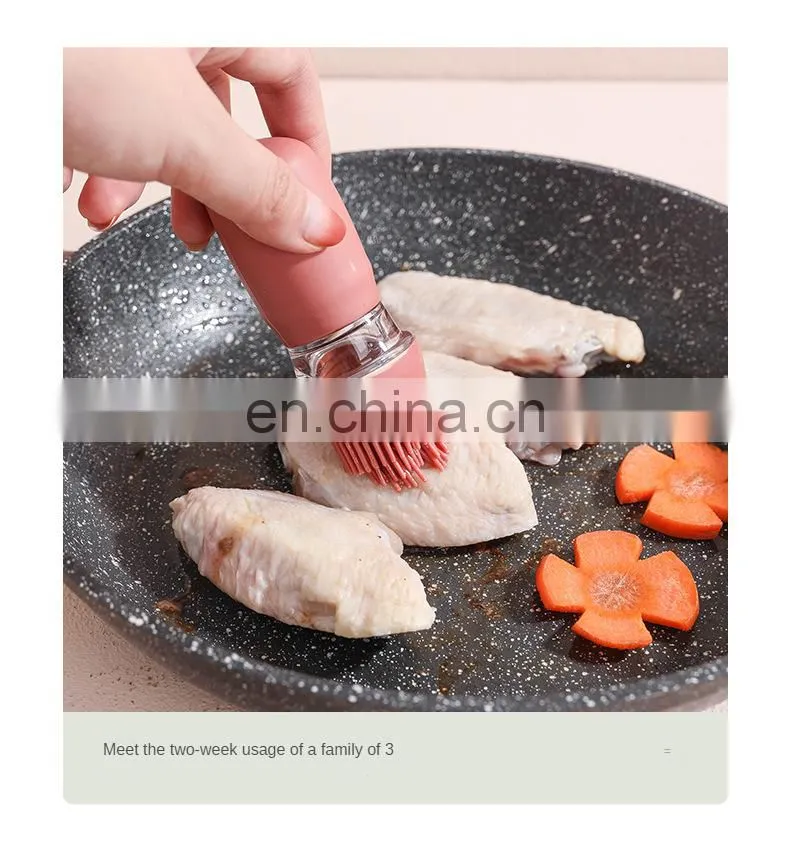 kitchen Oil Dispenser with Brush Silicone Oil Dispenser Brush Glass Container Barbecue Spray Bottle for Kitchen Accessories