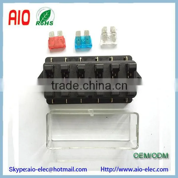 12V Universal ATC ATO Style Inline Car blade Fuse Holder with red 10 gauge wire loop