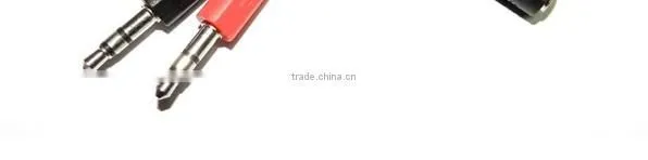 new products 2016 2 in 1 Stereo 3.5mm 2 male to 1 female car audio aux stereo cable free samples
