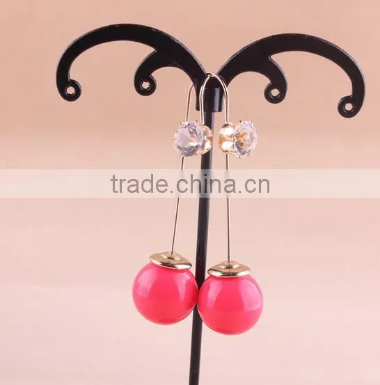 Promotional Fashion New Teardrop Beads Pendant Womens Hoop Earrings
