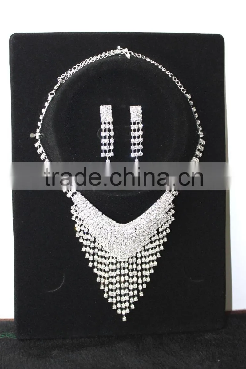 Tassel Glass Crystal Wedding Jewelry Sets for Bridal Beautiful Jewelry Set Wholesale