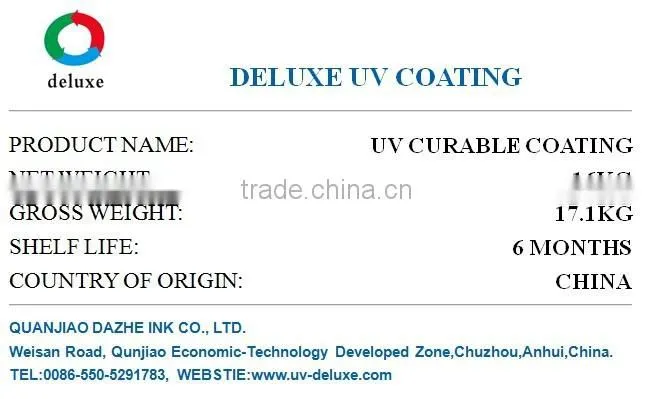 UV coating for plastic