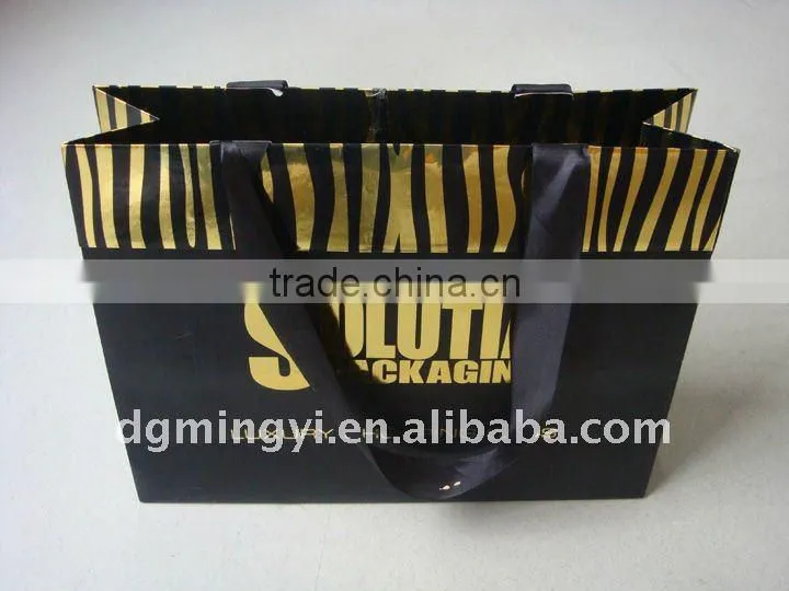 Luxury Black Paper Shopping Bag, customer design packaging bags