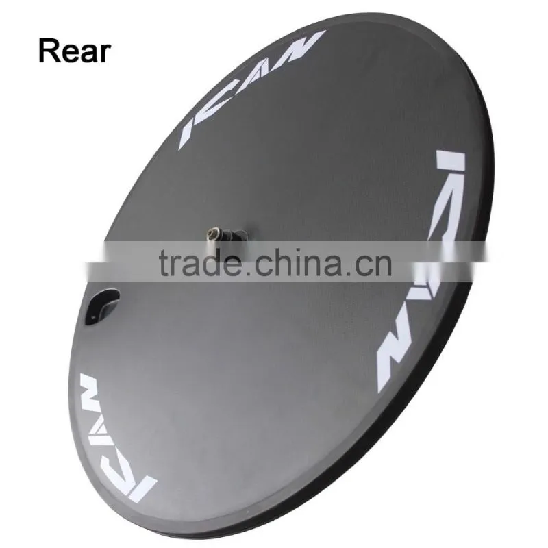 2016 high strength carbon bicycle 700c clincher disc wheelset carbon rear triathlon wheels for TT/Road/Track bike