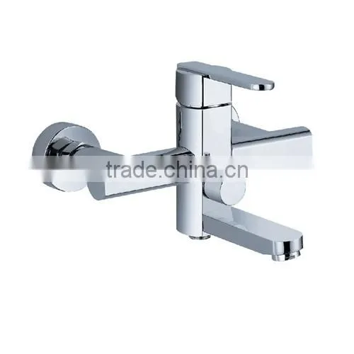 Single lever brass bath faucet with diverter chrome plated