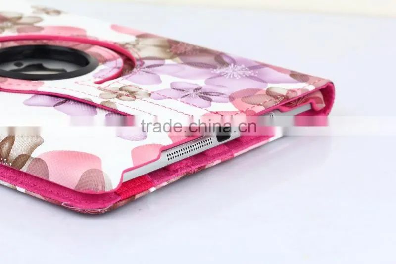 Fashion Peach Flower Series For iPad mini 4 Flip Leather Case 360 Degree Rotation Case TB-0004