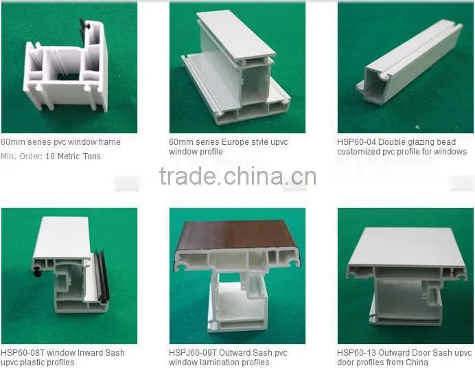 Huazhijie plastic pvc profiles upvc window and door frame