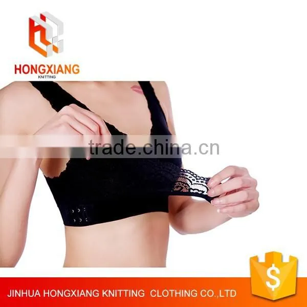 Hongxiang Anterior cingulate shockproof no rims adjustable yaga lace underwear