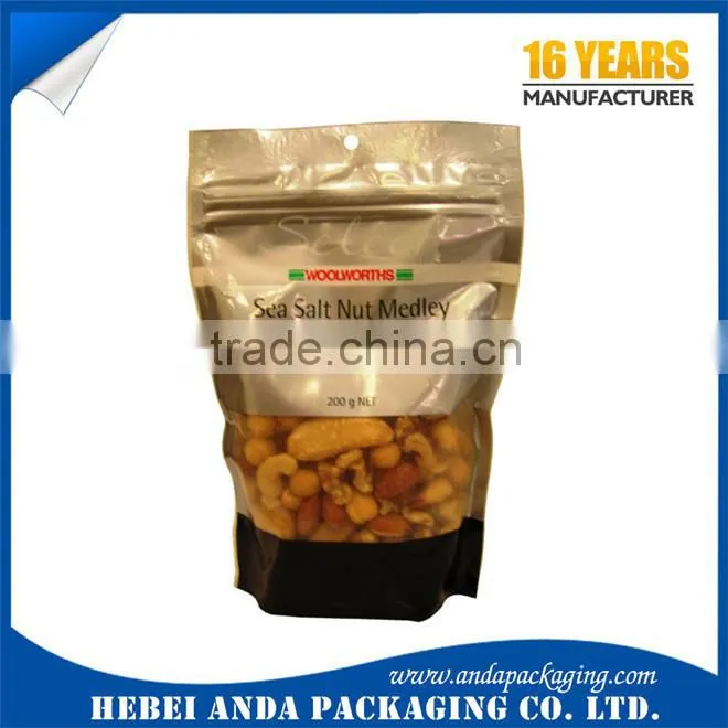 Printed Aluminum foil coffee bag with valve/ foil zip lock bag stand up pouch with zipper