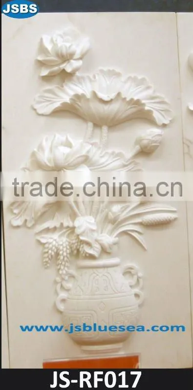 White marble flower relief