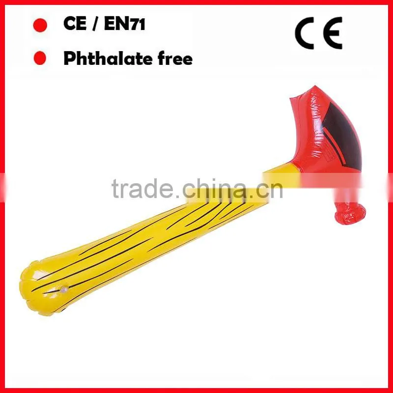 red head and yellow handle PVC large inflatable hammers with custom printing