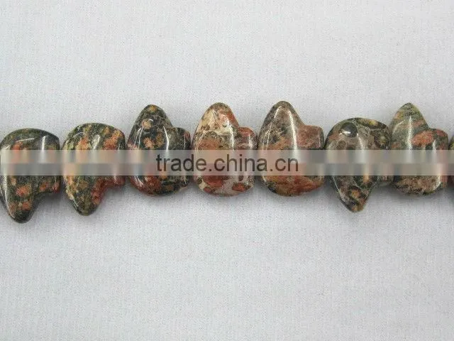 Offer 13 x18mm natural Red Grey Agate bear beads