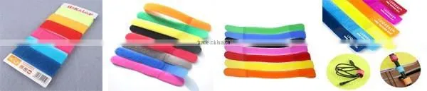 Customized adjustable hook and loop cable tie with buckle