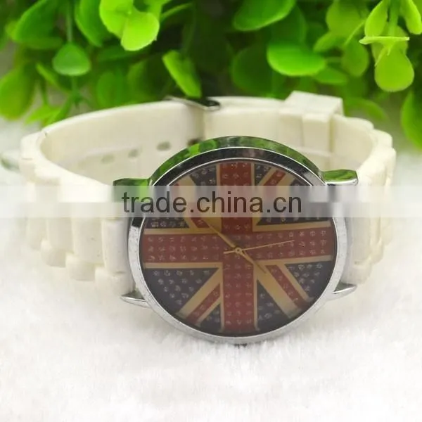 Fashion flag watch promotional silicone watch